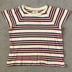 MADEWELL red & navy striped cotton tee, XS.